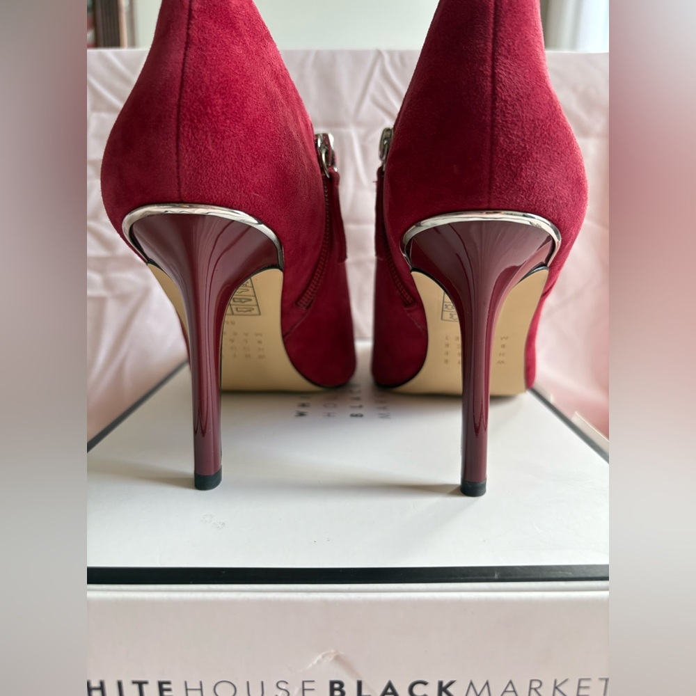 White House Black Market Dark Rouge Ankle Booties - Picture 4 of 11